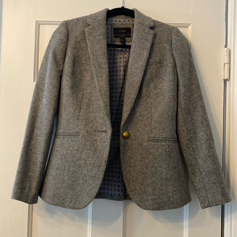 J.Crew grey Campbell blazer 100% wool size 00